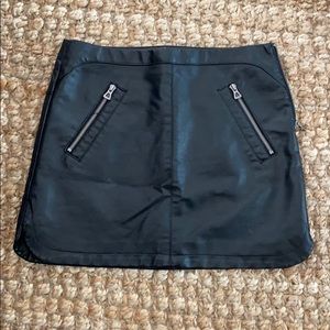 Black Faux Leather Mini Skirt